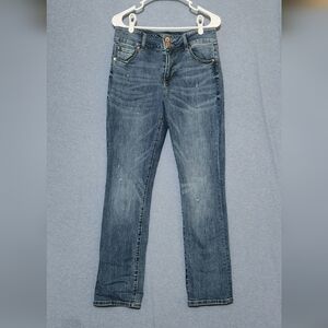 CAbi Cinch Straight Leg Jeans - Blue. Size 10